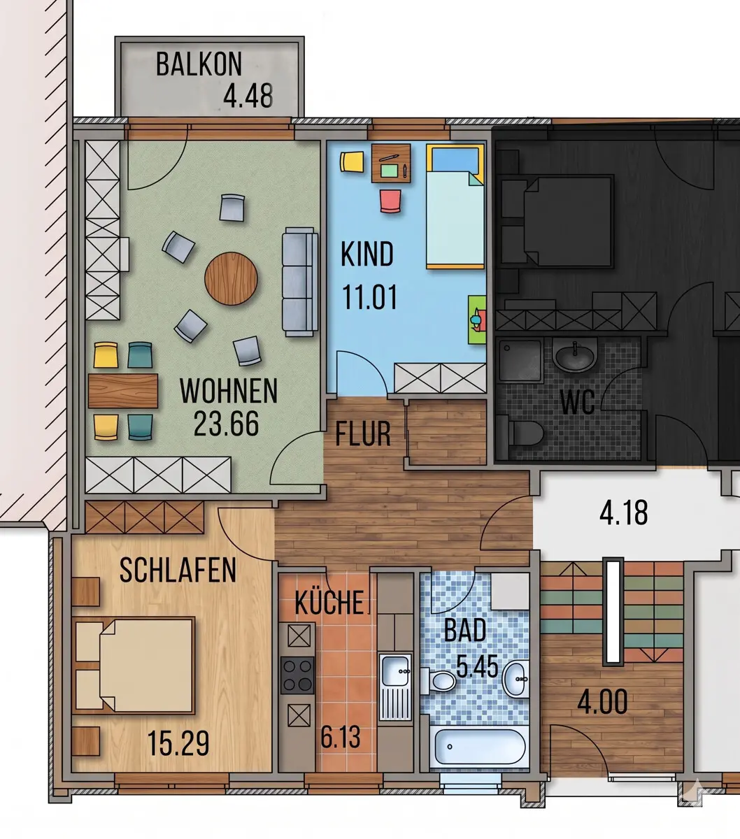 Grundriss.Farbe