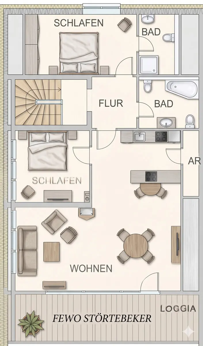 Grundriss FeWo Störtebecker