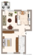 Grundriss - Charmantes 2-Zimmer-Apartment: 57 m², mit Balkon, in zentraler Steglitzer Lage, stilvoll, vermietet