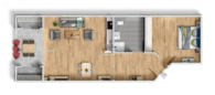 Grundriss Whg 123 - Binzer Ferienglück: 2 Zimmer Dachgeschoßwohnung mit Balkon in Strandnähe, Stellplatz inklusive!