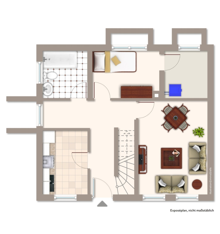 Grundriss Einliegerwohnung EFH Feldweg 3 (2)