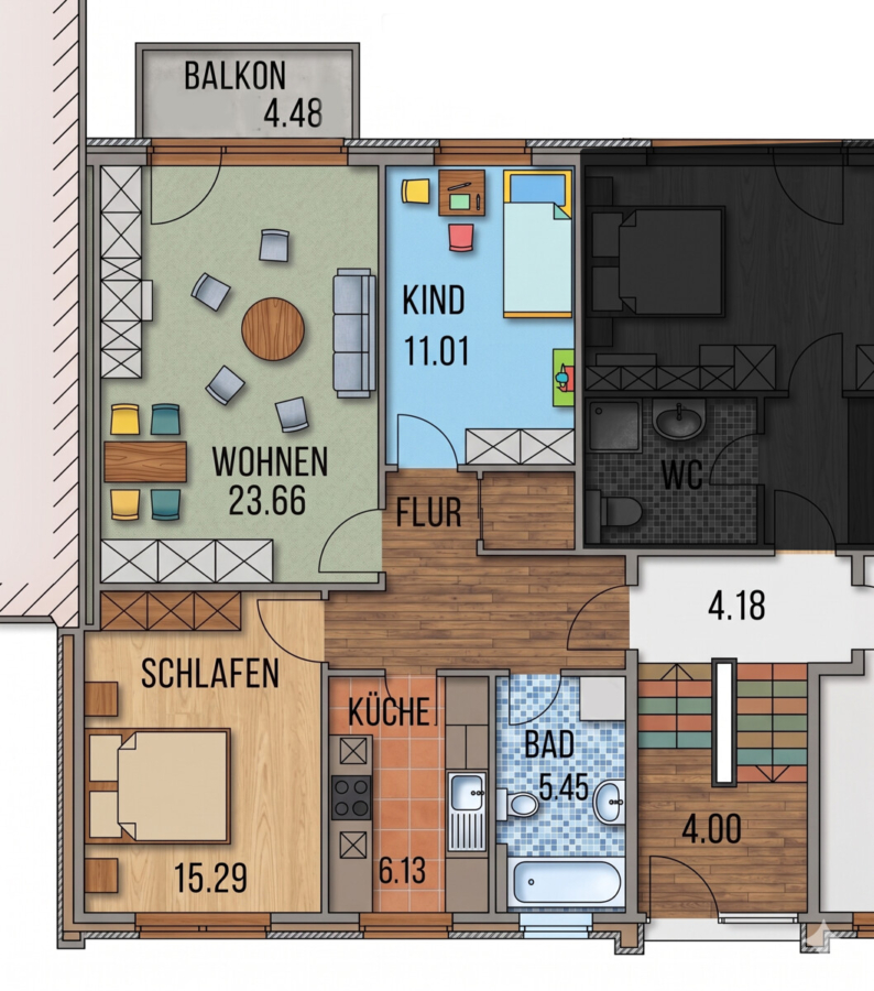 Grundriss.Farbe