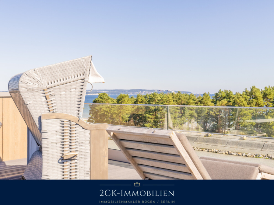 NATÜRLICH MEERBLICK Penthouse Wohntraum, 108 m², 50 m² Dachterrasse, Sauna, Loggia, Stellplatz inkl., 18609 Binz / Prora, Penthousewohnung