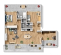 Grundriss möbliert - Hier werden (Wohn)Träume wahr: Penthouse, 360°Terrasse, 2 Bäder, 2 Stellplätze im Herzen Berlins!