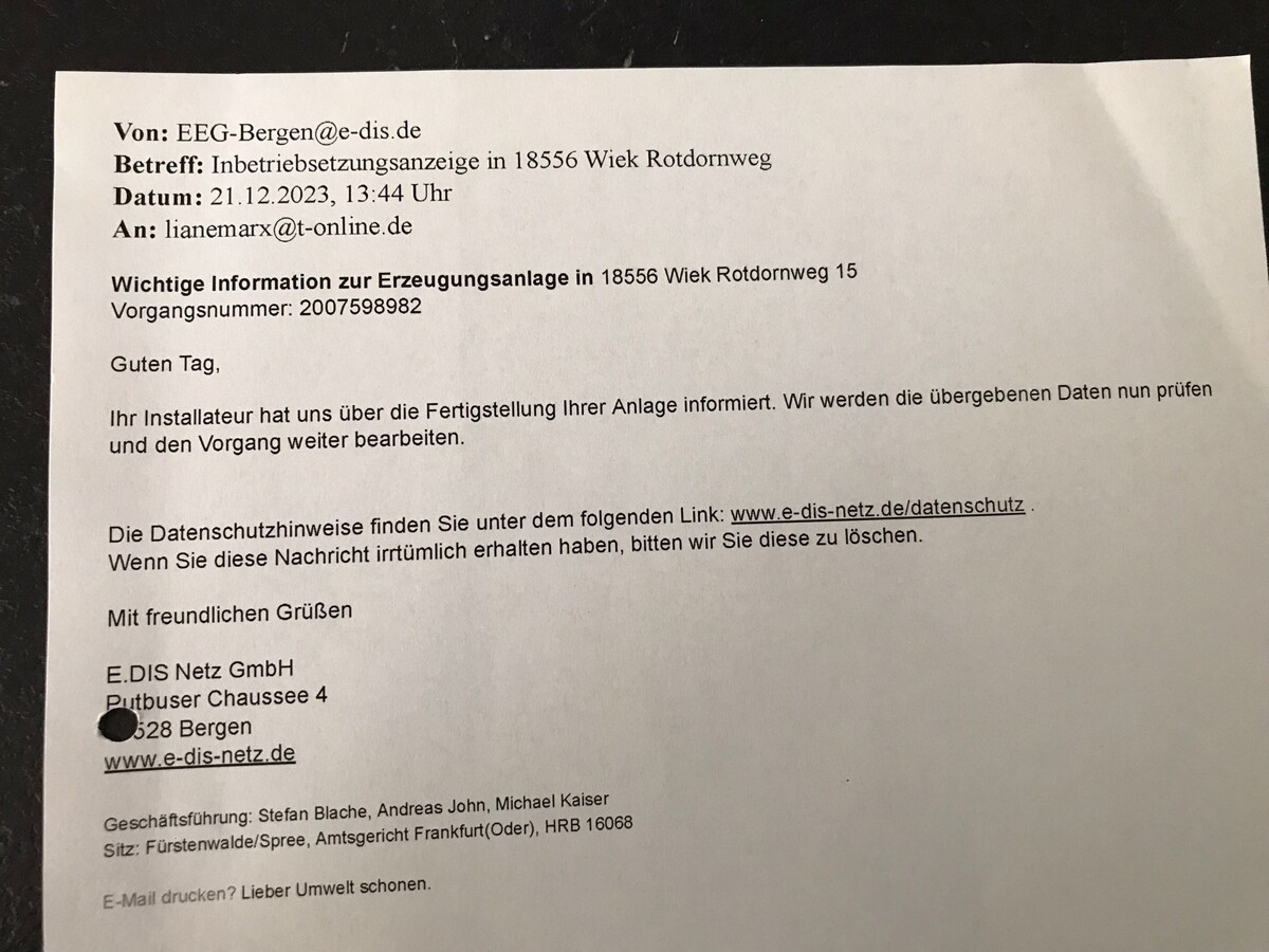 Fertigstellung PV