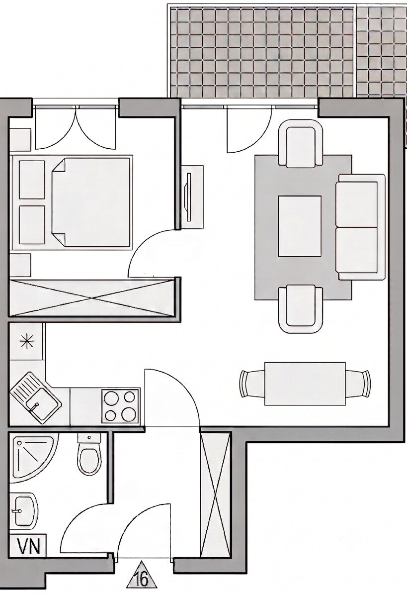 Grundriss Whg 16