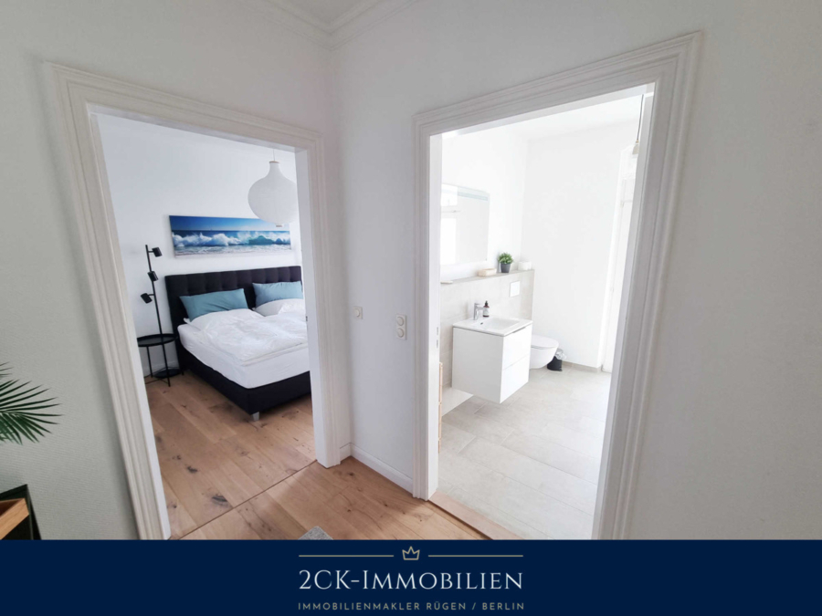 Blicke Schlafzimmer und Bad